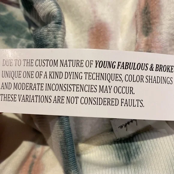 Young Fabulous & Broke Tie-dye Loungewear Jogger Sweat pant Size XSmall NWT - Picture 8 of 9